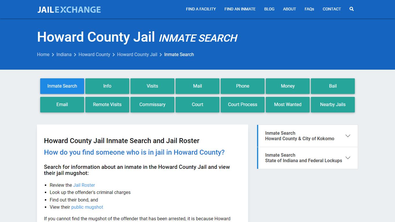 Inmate Search: Roster & Mugshots - Howard County Jail, IN - Jail Exchange